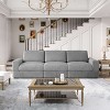 ATJafurn Corduroy Sectionals Sofa, Modern Modular Upholstered Loveseat Couch with Square Arm and Deep Seat for Living Room - 2 of 4