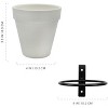 Esterno Wall Mounted Planter Rings w/ Pots 4pk, Metal Plant Holders w Mini Clay Pots - 3 of 4