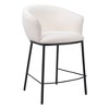 HomeRoots 26" Ivory and Black Shearling and Steel Counter Height Bar Chair - 4 of 4