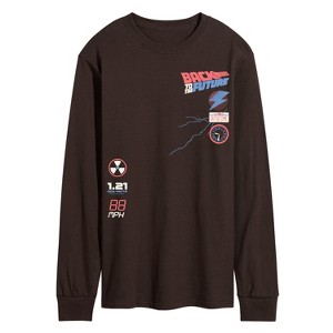 Men's - Back to the Future - License Plate And Icon Long Sleeve Graphic T-Shirt - 1 of 2