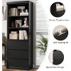 Homhougo Bookcase with Drawers 70.27 Inches Tall Bookshelf Farmhouse Bookcases Wooden Deep Bookshelves Storage Cabinet Organizer - 4 of 4