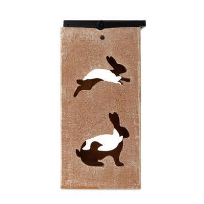 Brown Plastic Solar Rabbit Cut-Out Decorative Lantern