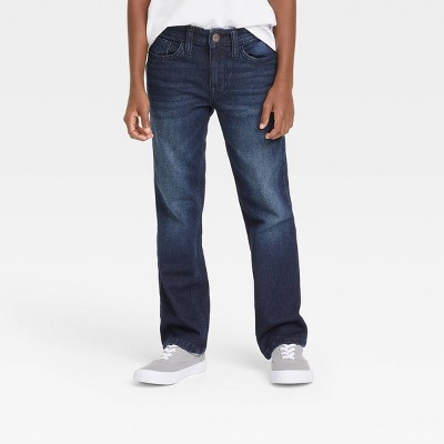 Boys' Stretch Straight Fit Jeans - Cat & Jack™ Khaki Wash 10 Husky : Target