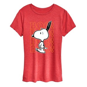 Women's - Peanuts - Boo Snoopy Scared Short Sleeve Graphic T-Shirt - 1 of 4