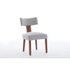 Lycvki Set of 2 Linen Fabric Modern Armless Dining Chairs with Curved backrest and Solid Wooden Legs - 2 of 4
