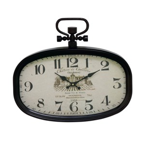 Olivia & May 16"x18" Metal Pocket Watch Style Wall Clock White: Vintage-Inspired, Rectangular, Analog Display - 1 of 4