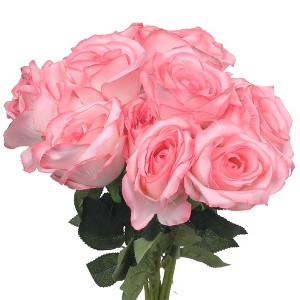 REGALWOVEN Silk Realistic Durable Artificial Rose Flower with Long Stem 19.7" 10 Pcs - 1 of 4