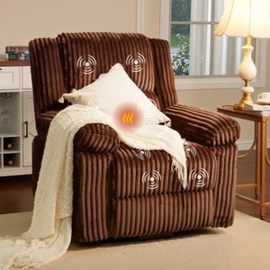 GustoWave Corduroy Manual Recliner Sofa with Pillow Top Arms, Thick Padding, Side Pocket, 400Lbs, Adjustable Recliner for Living Room - 1 of 4