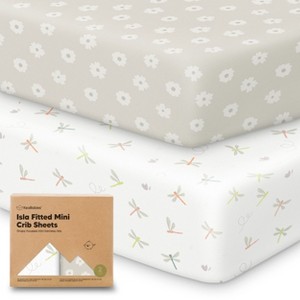 KeaBabies 2-Pack Isla Mini Crib Sheets, Pack and Play Sheets Fitted, Pack N Play Sheets, Fitted Crib Sheet - 1 of 4
