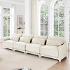 Modern 4-Seat Deep Seat Cloud Couch with Lumbar Pillows and Solid Wood Frame, Oversized Ergonomic Sofa for Living Room or Bedroom-The Pop Home - 2 of 4