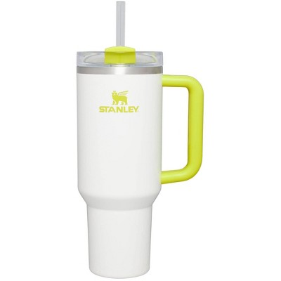 Image of Stanley 40 oz Stainless Steel H2.0 Flowstate Quencher Tumbler White/Electric Yellow