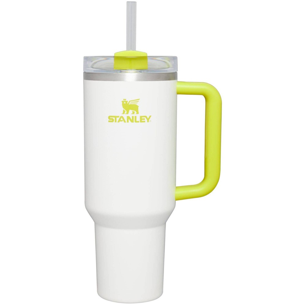 Stanley 40 oz Stainless Steel H2.0 Flowstate Quencher Tumbler White/Electric Yellow