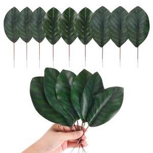 Unique Bargains DIY Crafting Fake Green Leaf with Stem 3 Sizes - 1 of 4