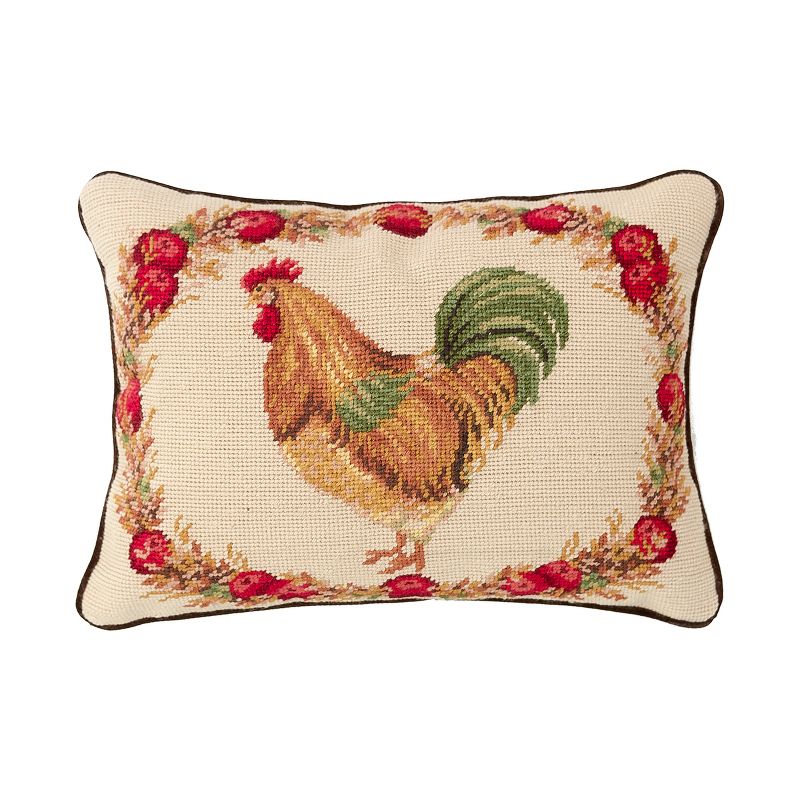 C&F Home 12" x 16" Harvest Rooster Needlepoint Pillow, 1 of 5