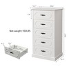 VANIRROR 23.6 x 43.5Inch 5 Drawer Dresser, Farmhouse Wooden Storage Cabinet with Vintage Black Handles, Stylish Bedroom Chest of Drawers White - 3 of 4