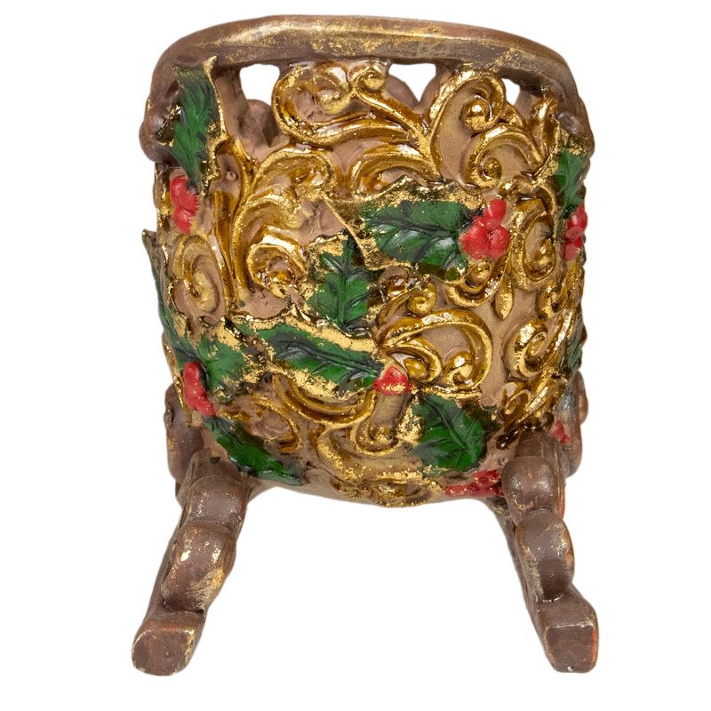 Northlight 8.75" Brown and Gold Sleigh Tabletop Christmas Decoration, 4 of 5