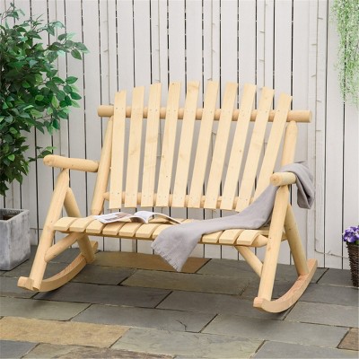 Maggift Patio Accent Chairs, Rocking Chair, Rocker High Back Garden Seat For Indoor Outdoor, Beige, 46.5"*38.25"*39.25"