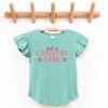 Just A Country Girl Stars Glitter/Puff Print - Flutter Sleeve Graphic T-Shirt - 2 of 4