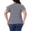 Agnes Orinda Women's Plus Size Round Neck Ruffle Short Sleeve Striped Summer Casual T-Shirt - 4 of 4