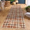 Machine Washable Indoor Modern Geometric Area Rugs Soft Low Pile Mat with Small Checkered Print - 2 of 4