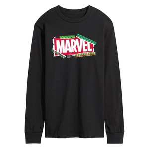 Men's - Marvel - Logo Wrapping Paper Long Sleeve Graphic T-Shirt - 1 of 3