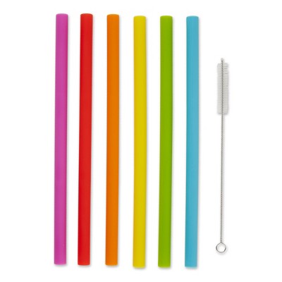 RSVP International 10in Silicone Smoothie Straw 6 Piece