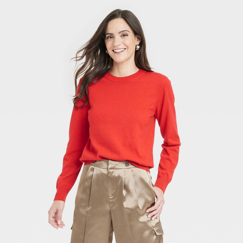 Women's Fine Gauge Crewneck Sweater - A New Day™, 1 of 11