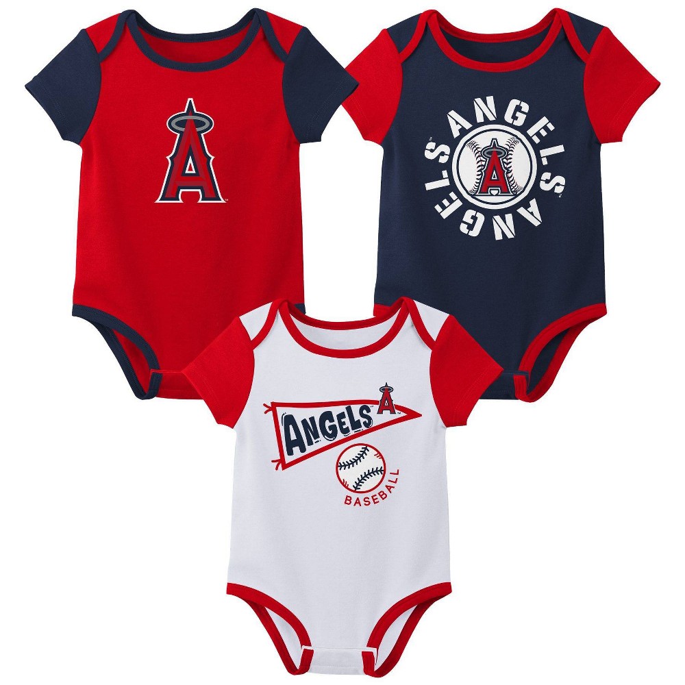 MLB Los Angeles Angels Newborn 3-pack Bodysuits - 3-6M