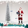 6FT/7.5Ft/9FT Pre-Lit Snow Flocked Pencil Christmas Tree Fir Hinged Slim Skinny Corner Xmas Tree - 2 of 4