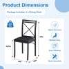 VECELO Metal Dining Chairs Set of 4/8, Steel Legs and PU Leather Cushion Seats for Kitchen Living Room, Black/Brown/Gray/White - 3 of 4