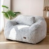 MAXYOYO Giant Bean Bag Chair with Pillow, Faux Fur Fabric Fluffy Large Bean Bag Chair, Grey - 2 of 4