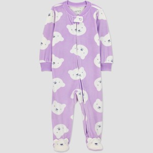 Carter's Just One You® Baby Girls' Bears Sleep N' Play - White/Purple - 1 of 4