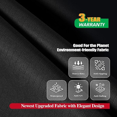 Premium Black Waterproof Outdoor Grill Cover with Strap Closure