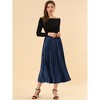 INSPIRE CHIC Women's Party Elastic Waist Metallic Shiny Accordion Pleated Midi Skirt - 3 of 4