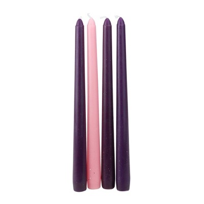 Roman 4ct Christmas Advent Taper Candle Set 10" - Purple/Pink