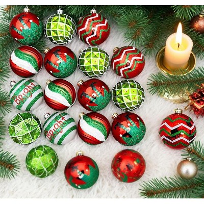 TackView 16Pcs Christmas Ball Ornaments, 2.3''Christmas Baubles Christmas Tree Hanging Ball Set for Xmas Party Indoor Outdoor Decorations
