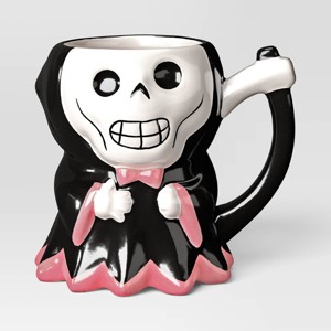 14.57 fl oz Halloween Earthenware Figural Grim Reaper Mug - Hyde and EEK! Boutique™: Microwave & Dishwasher Safe - 1 of 3