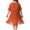 Agnes Orinda Women's Plus Size Ruffle Short Sleeve Tie Hollow Out Midi Summer Casual Cardigans - 4 of 4