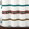 72"x72" Ava Boho Striped Tassel Yarn Dyed Eco-Friendly Recycled Cotton Shower Curtain Turquoise/Orange - Lush Décor - 3 of 3
