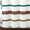 72"x72" Ava Boho Striped Tassel Yarn Dyed Eco-Friendly Recycled Cotton Shower Curtain Turquoise/Orange - Lush Décor - image 3 of 3
