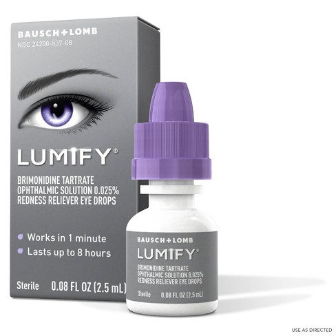 lumify redness brimonidine target reliever tartrate ophthalmic lomb bausch eucerin relief