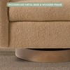 WestinTrends Alexandria Mid-Century Modern Faux Shearling Swivel Barrel Accent Chair - 4 of 4
