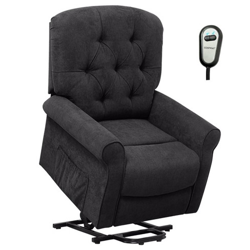 Costway Grey Fabric Power Lift Recliner Chair Sofa for Elderly w