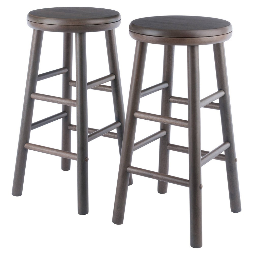 Photos - Chair 25.31" 2pc Shelby Swivel Seat Counter Height Barstools Gray - Winsome
