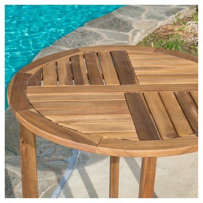Coronado Teak Finish Acacia Wood 3-Piece Patio Bistro Set