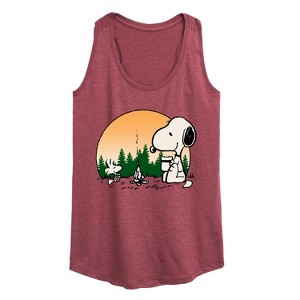 Women's - Peanuts - Campire Mugs Graphic Racerback Tank - 1 of 4