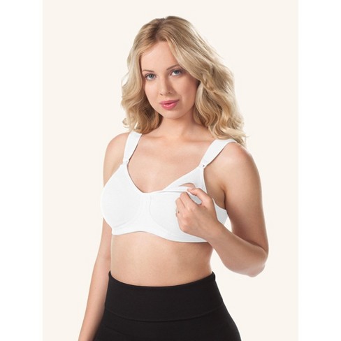 Leading Lady The Meryl - Cotton Front-closure Comfort & Sleep Bra In White,  Size: 36cddd : Target