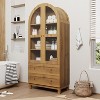 Acekool Farmhouse Arched Pantry Cabinet, 71" Kitchen Storage Cupboard with Drawers, Adjustable Shelves & Acrylic Doors for Dining or Living Room - 4 of 4
