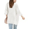 Girls Open Front Long Sleeve Cardigan Color Block Knit Oversized Kids Sweaters Cardigan Coat - 2 of 2