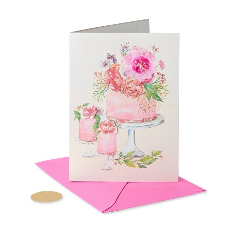 Card Birthday Floral Cake Topper - Papyrus : Target